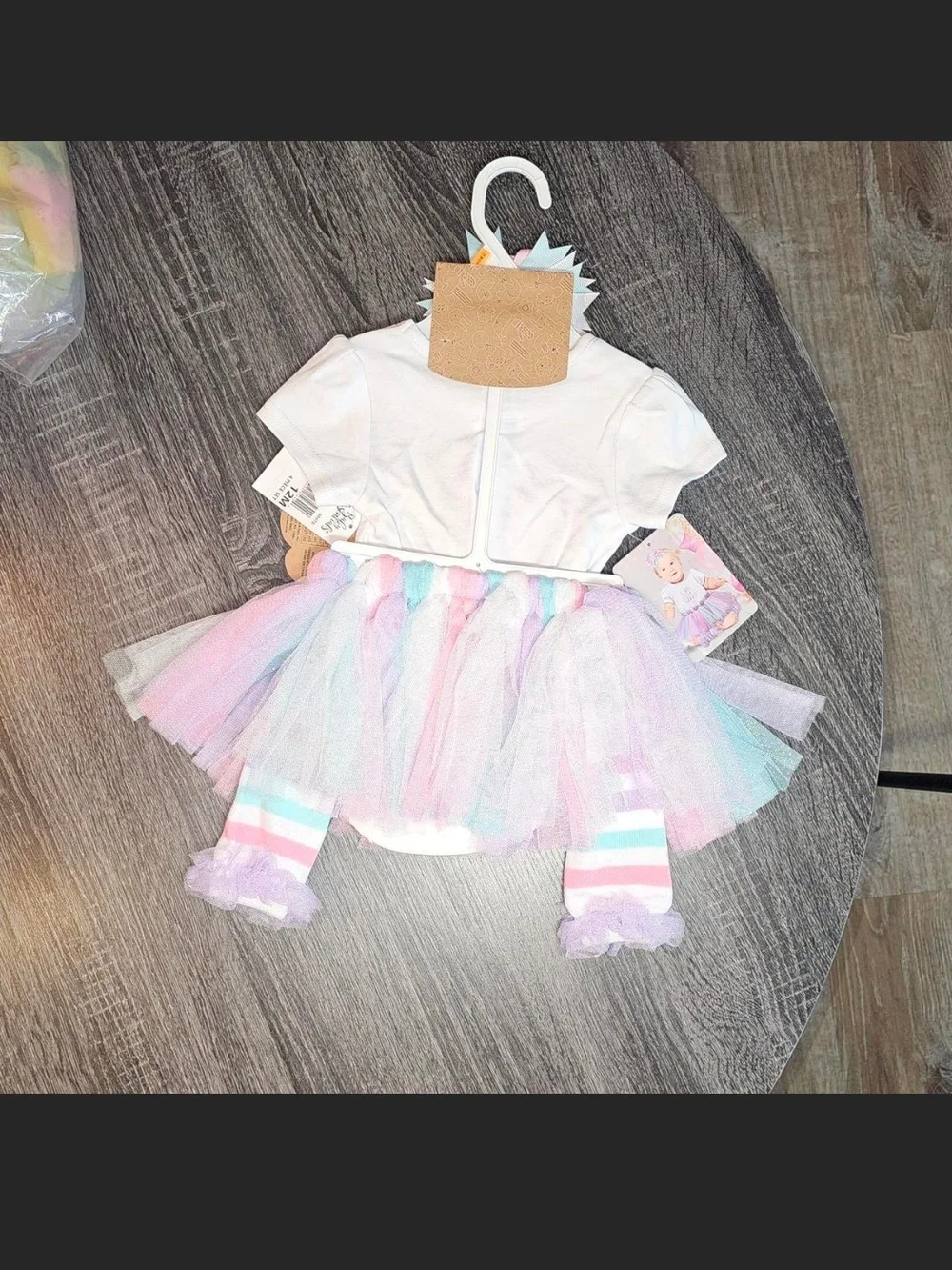 I Am One Pastel Tutu Outfit for Baby Girls - White & Pastel